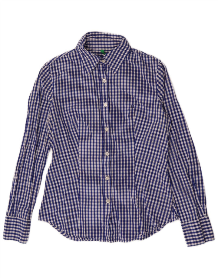 Γυναικείο πουκάμισο Benetton UK 10 Small Navy Blue Gingham