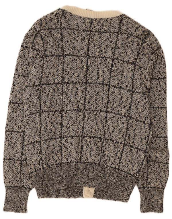 Ανδρικό πουλόβερ Valentino Cardigan Small Grey Check Cotton