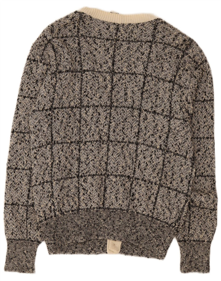 Ανδρικό πουλόβερ Valentino Cardigan Small Grey Check Cotton