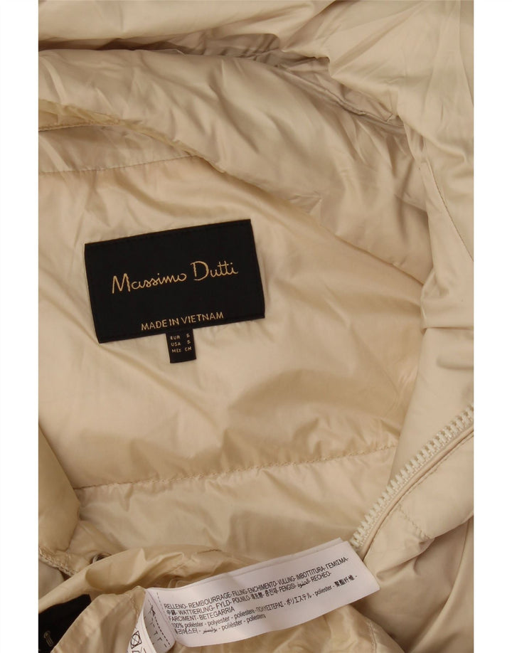 Massimo Dutti Γυναικείο παλτό UK 10 Small Off White Polyester