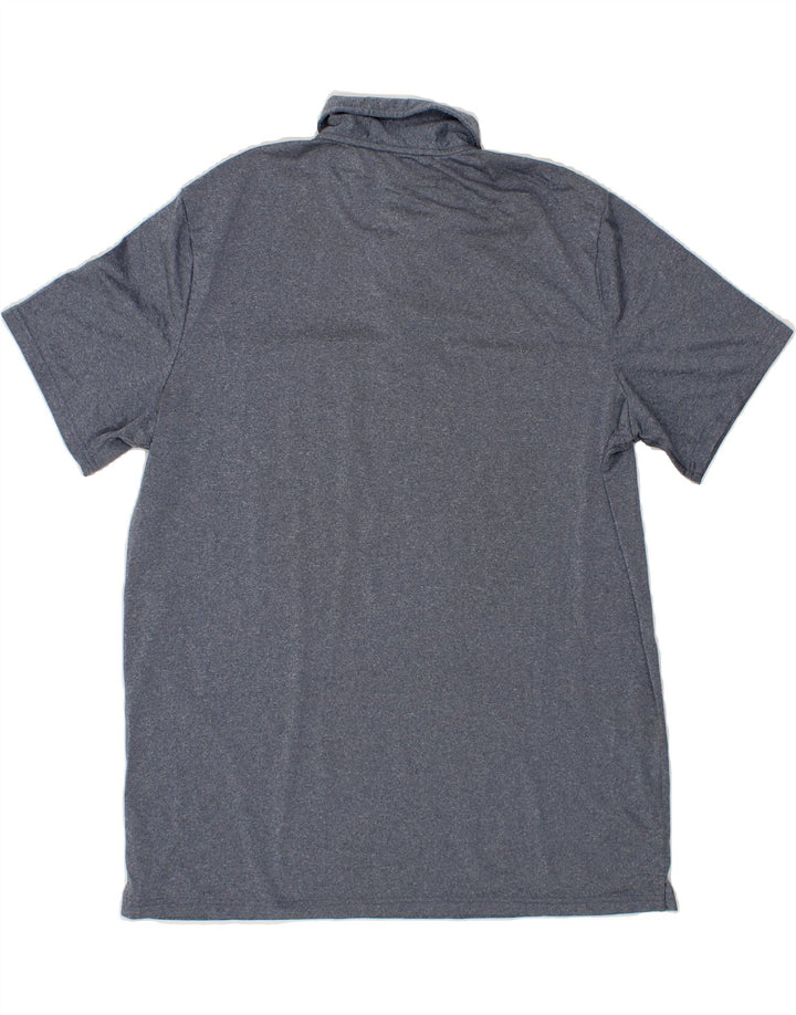 EDDIE BAUER Mens Polo Shirt Large Blue Flecked Polyester Vintage Eddie Bauer and Second-Hand Eddie Bauer from Messina Hembry 