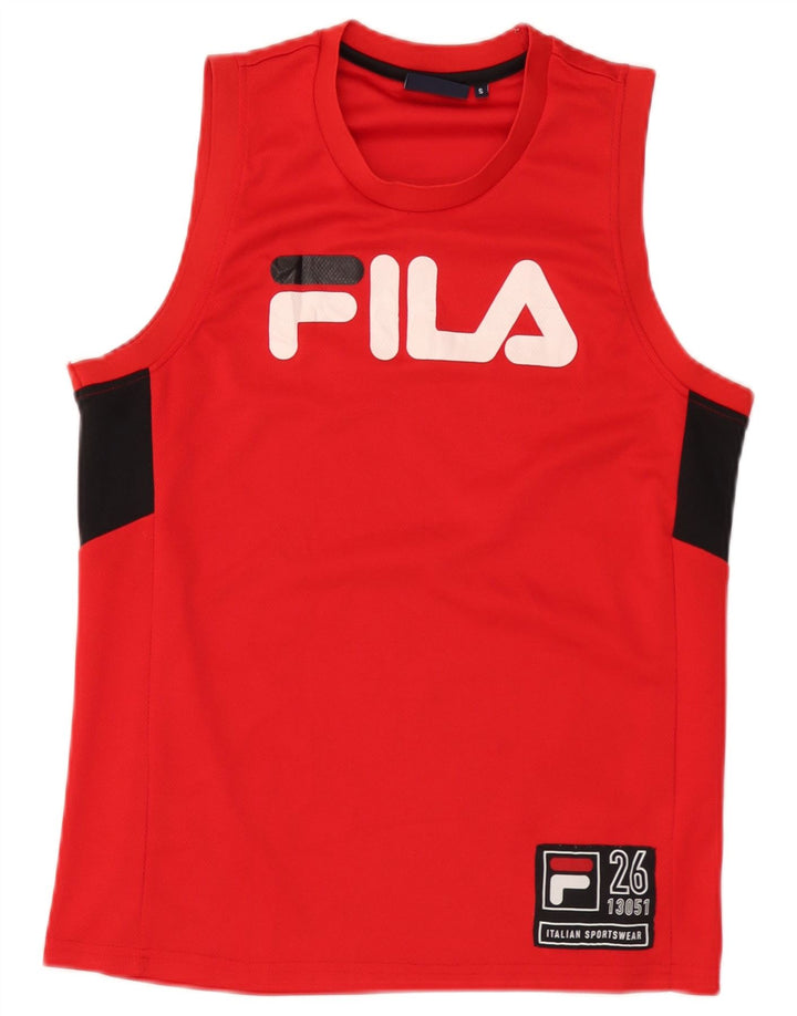 Ανδρικό γραφικό γιλέκο Fila Top Small Red Colourblock Πολυεστέρας