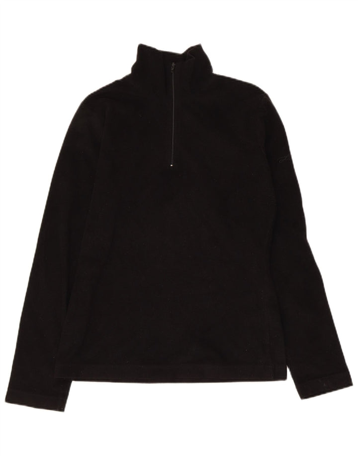 LOTTO Womens Zip Neck Fleece Jumper UK 10 Small  Black Polyester