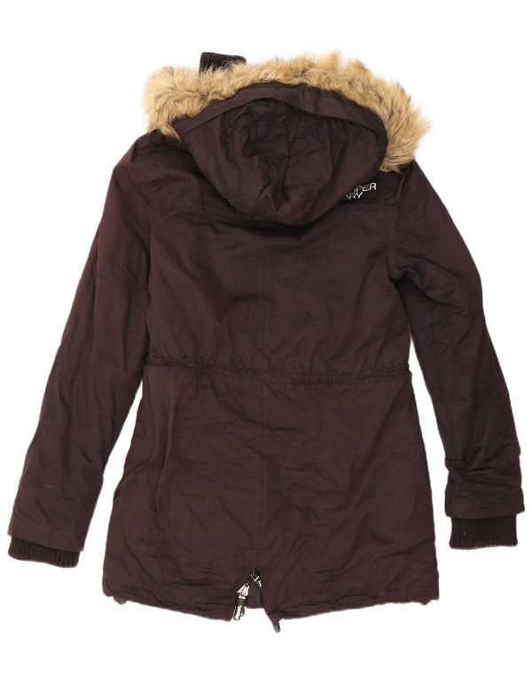 Superdry Womens The windparka Hooded Sherpa Parka Jacket UK 14 Medium Black