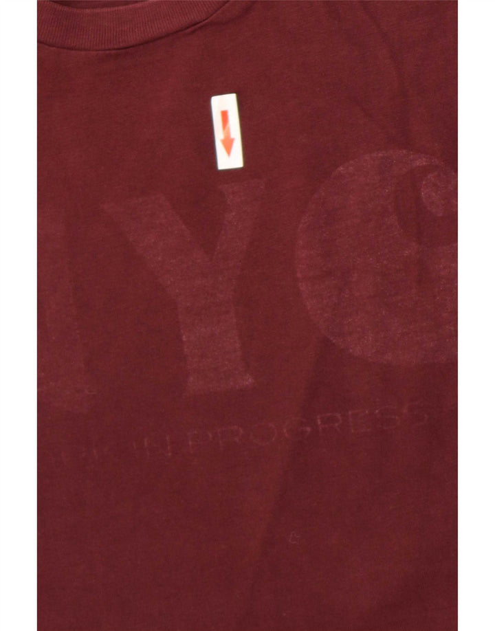Ανδρικό γραφικό μπλουζάκι Carhartt Top από μεσαίο μπορντό βαμβάκι