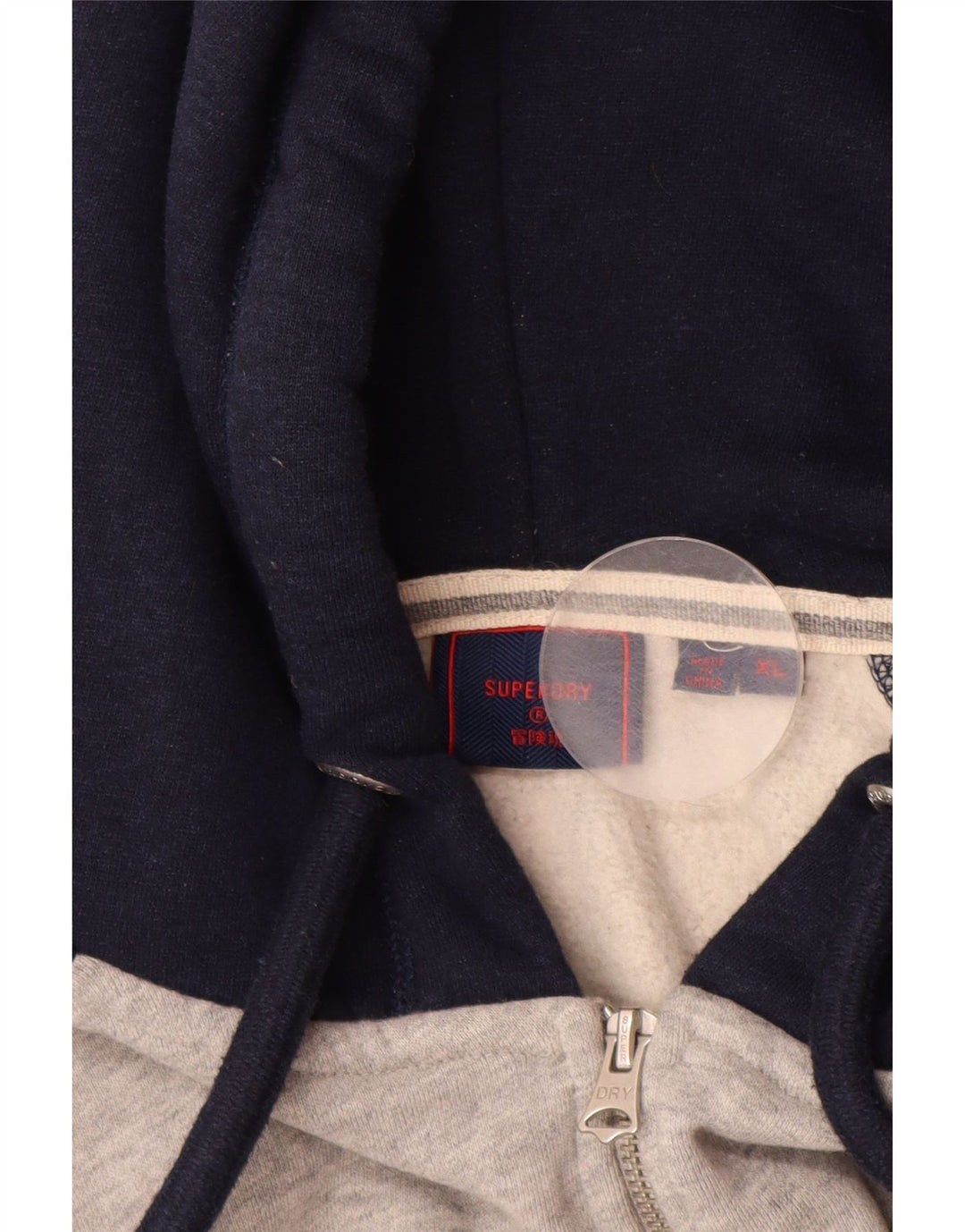 Ανδρικό πουλόβερ με κουκούλα με φερμουάρ SUPERDRY XL Γκρι, βαμβακερό