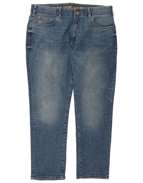 Lee Womens Extreme Motion Tapered Straight Jeans W36 L30 Blue Cotton