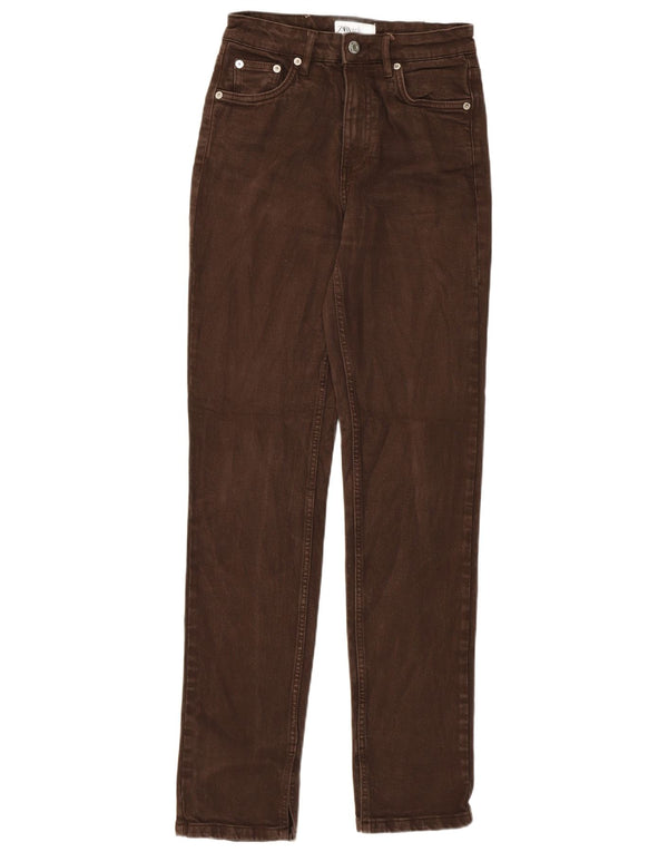 Zara Γυναικείο Slim Jeans EU 36 XS W26 L31 Καφέ βαμβακερό