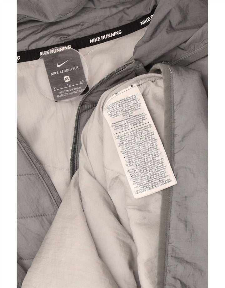 Ανδρικό μπουφάν με κουκούλα Nike UK 42 XL γκρι νάιλον