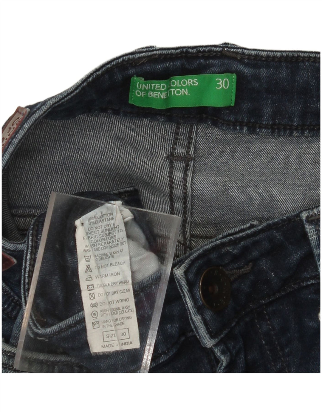 BENETTON Γυναικείο Slim Tapered Jeans W30 L30 Blue Cotton