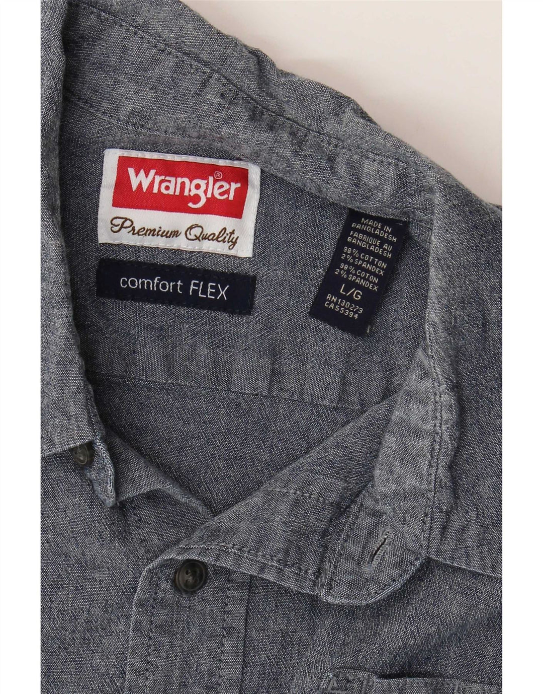 Ανδρικό κοντομάνικο πουκάμισο Wrangler μεγάλο μπλε βαμβακερό