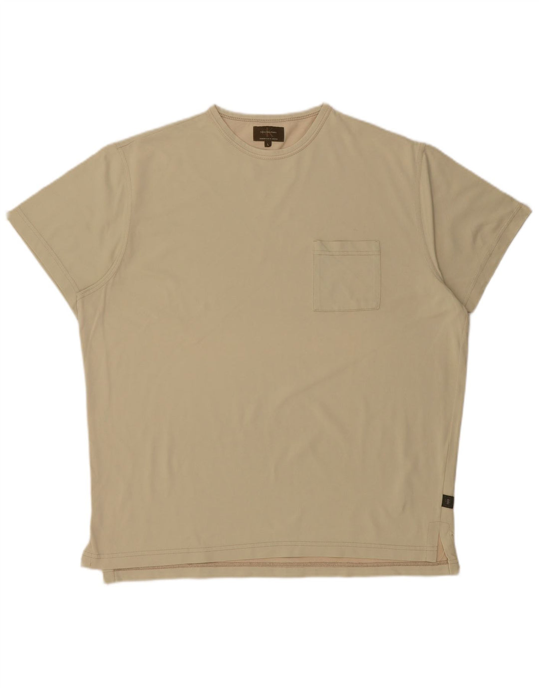 CALVIN KLEIN Ανδρικό T-Shirt Χακί Top Large Khaki