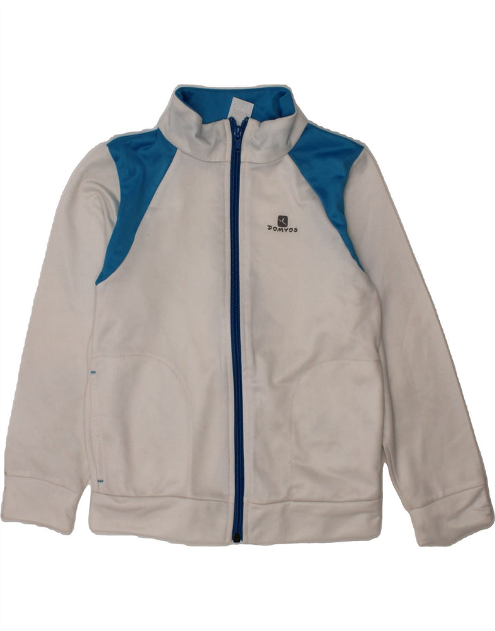 DECATHLON Boys Tracksuit Top Jacket 5-6 Years White Colourblock Polyester Vintage Decathlon and Second-Hand Decathlon from Messina Hembry 