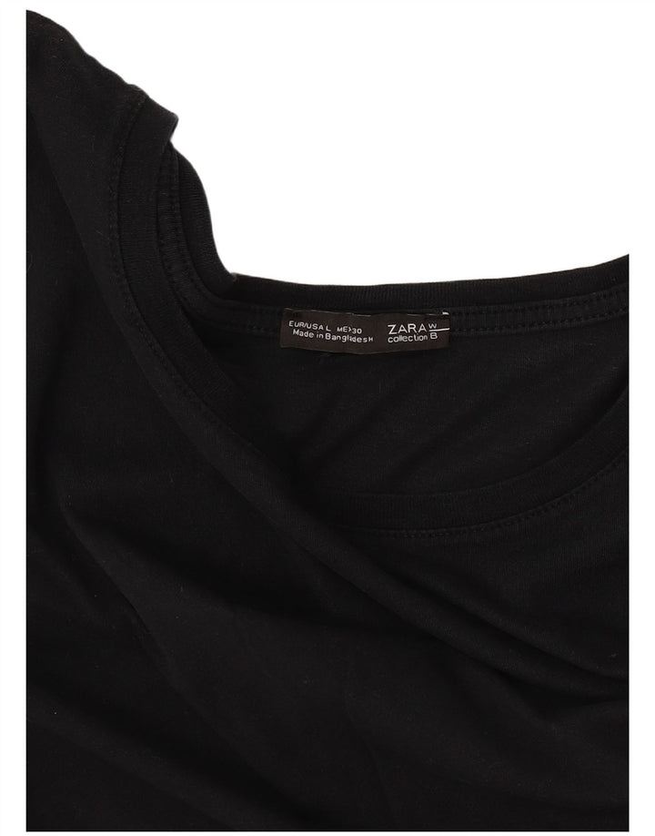 Zara Γυναικείο T-Shirt Top UK 16 Large Black