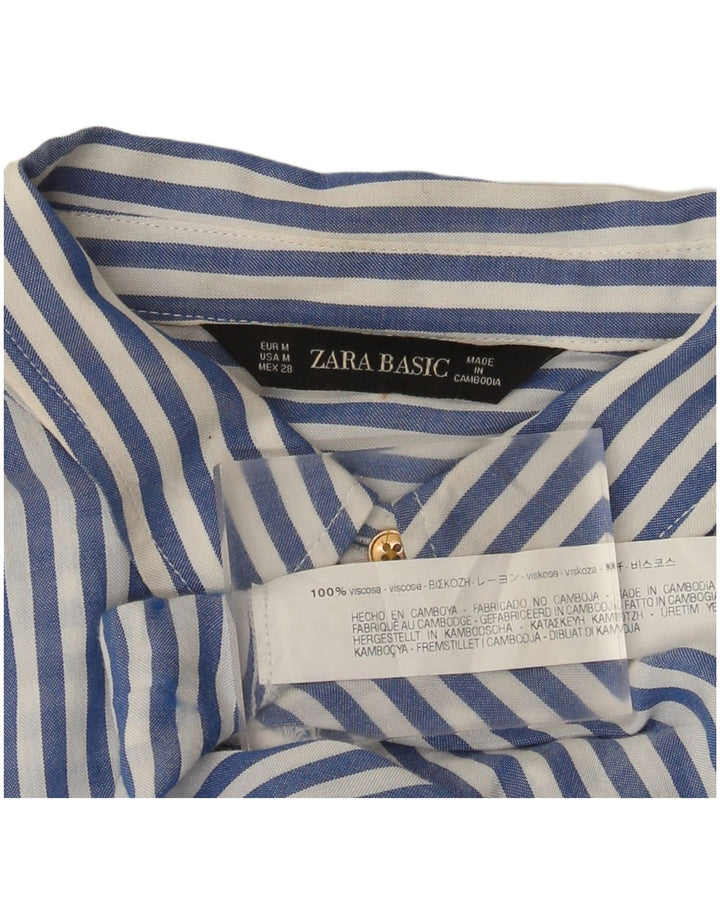 Zara Γυναικείο Πουκάμισο UK 14 Βισκόζη μεσαίου μπλε ρίγες