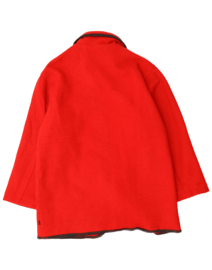 Woolrich Γυναικείο Oversized Πανωφόρι UK 14 Μεσαίο κόκκινο μαλλί