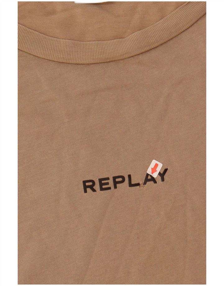 Ανδρικό T-Shirt Replay Top Large Beige Βαμβακερό