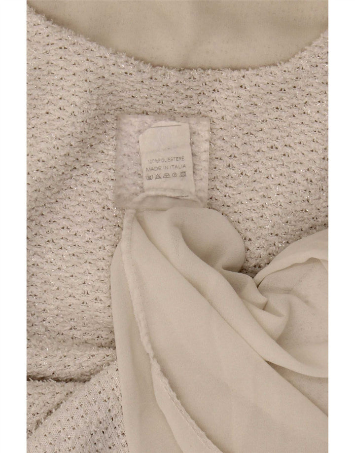 Vintage γυναικείο τοπ UK 12 Medium Off White Polyester