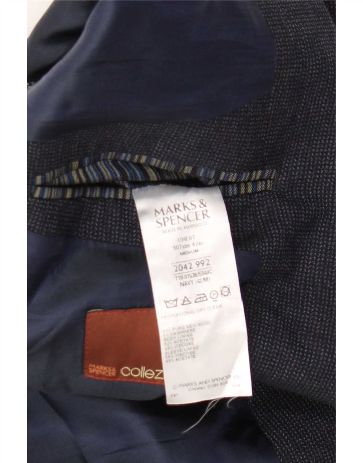 Marks & Spencer Ανδρικό μπλέιζερ με 2 κουμπιά μπουφάν UK 42 Large Navy Blue New Wool
