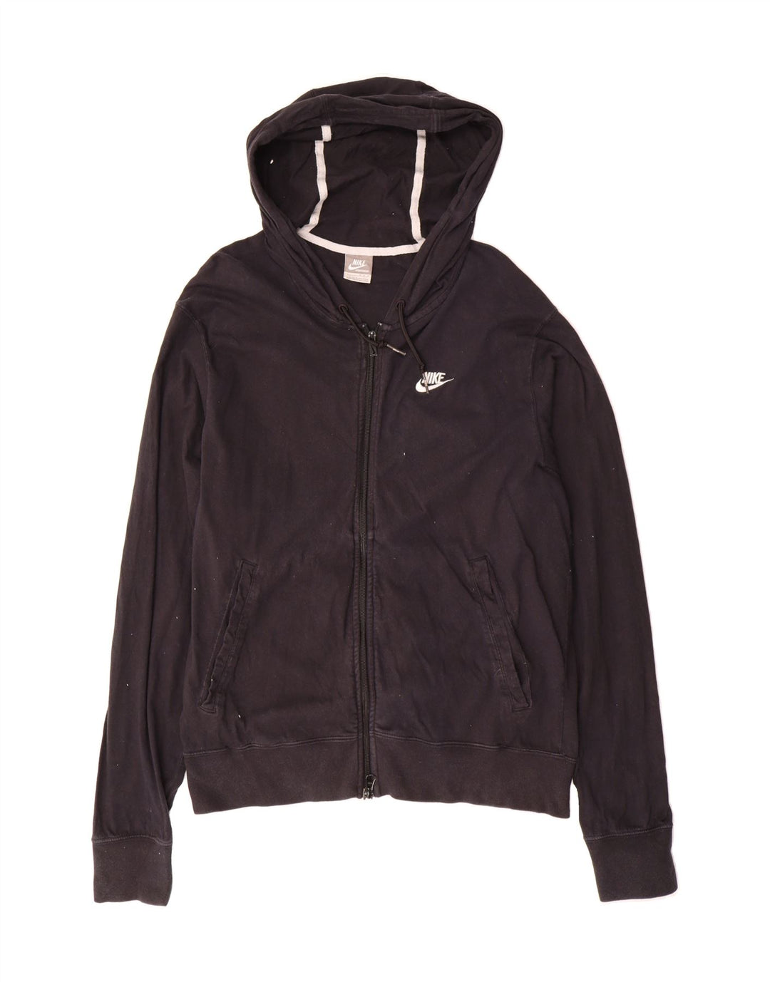 NIKE Mens Zip Hoodie Sweater Medium Black Cotton Vintage Nike and Second-Hand Nike from Messina Hembry 