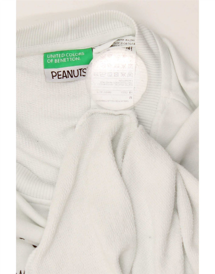 Γραφικό ανδρικό φούτερ Benetton Peanuts Jumper Medium White Colourblock