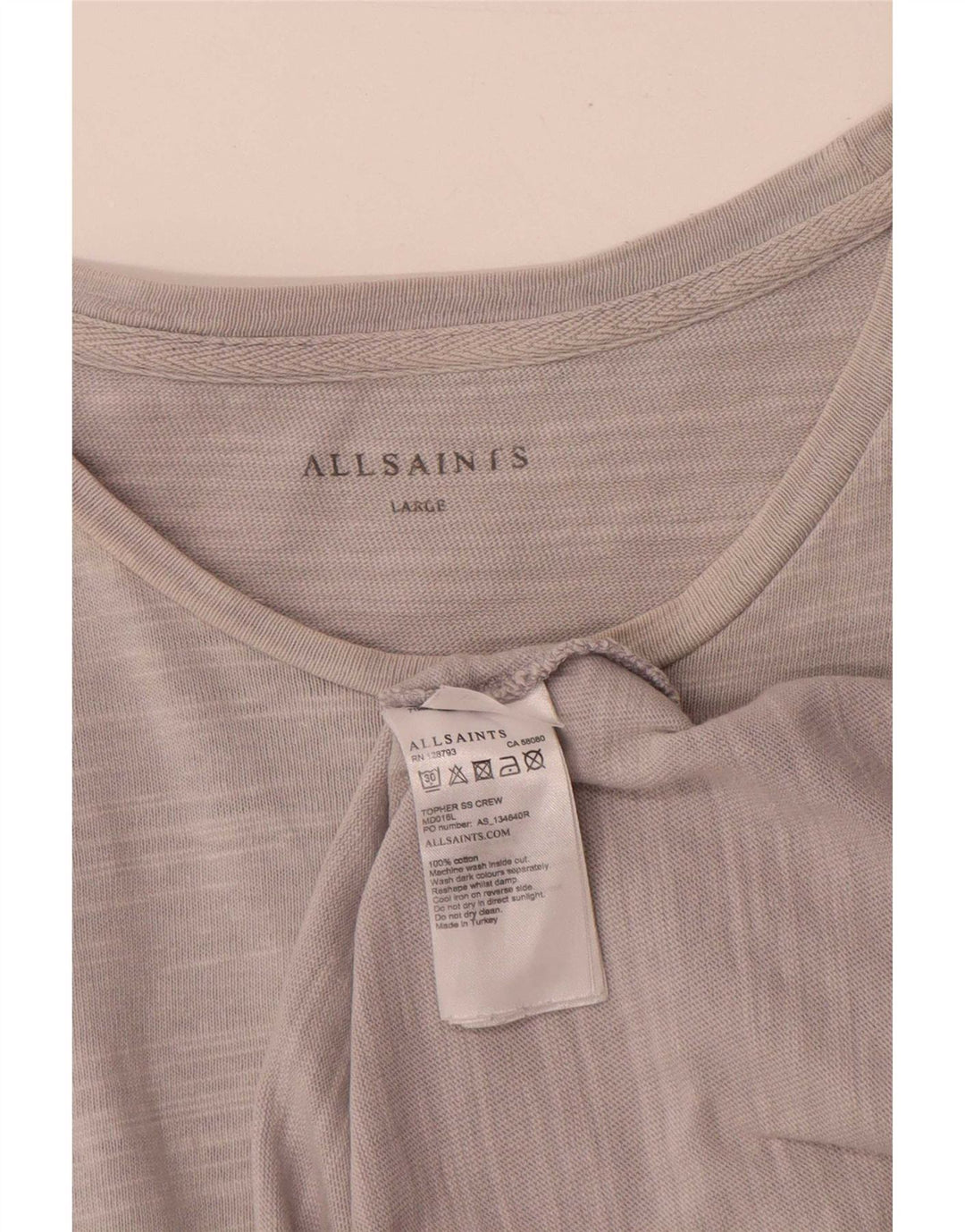 Ανδρικό T-Shirt All Saints Top Large Grey Flecked Cotton