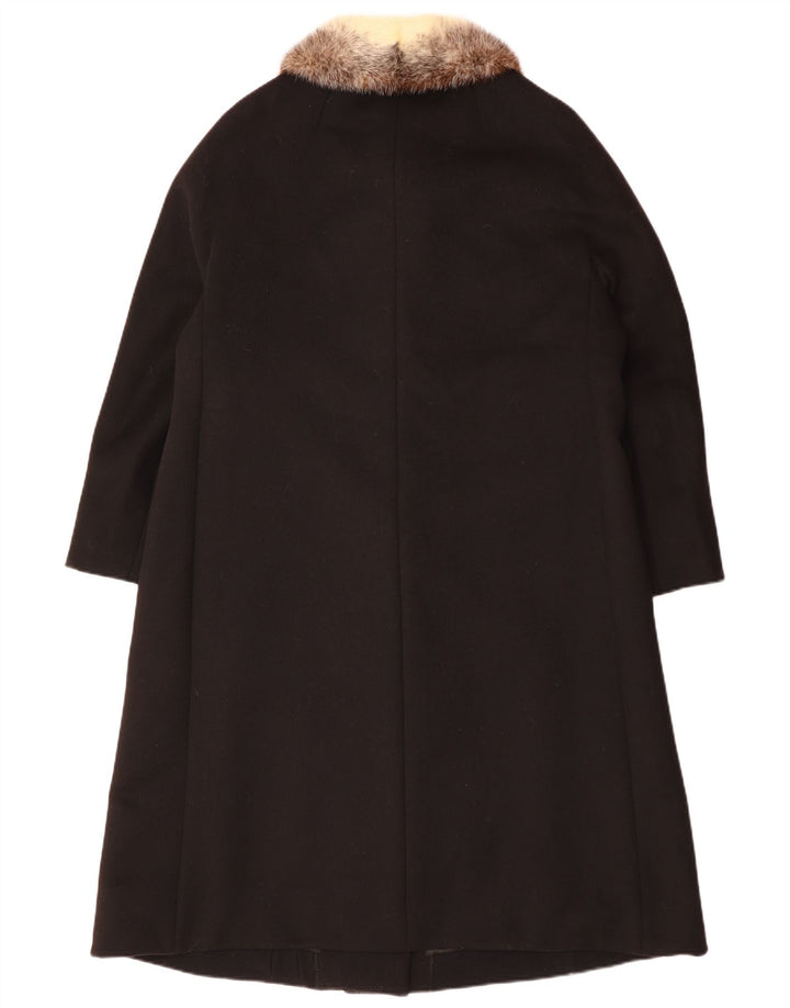 VINTAGE Γυναικείο Παλτό UK 14 Large Black Wool