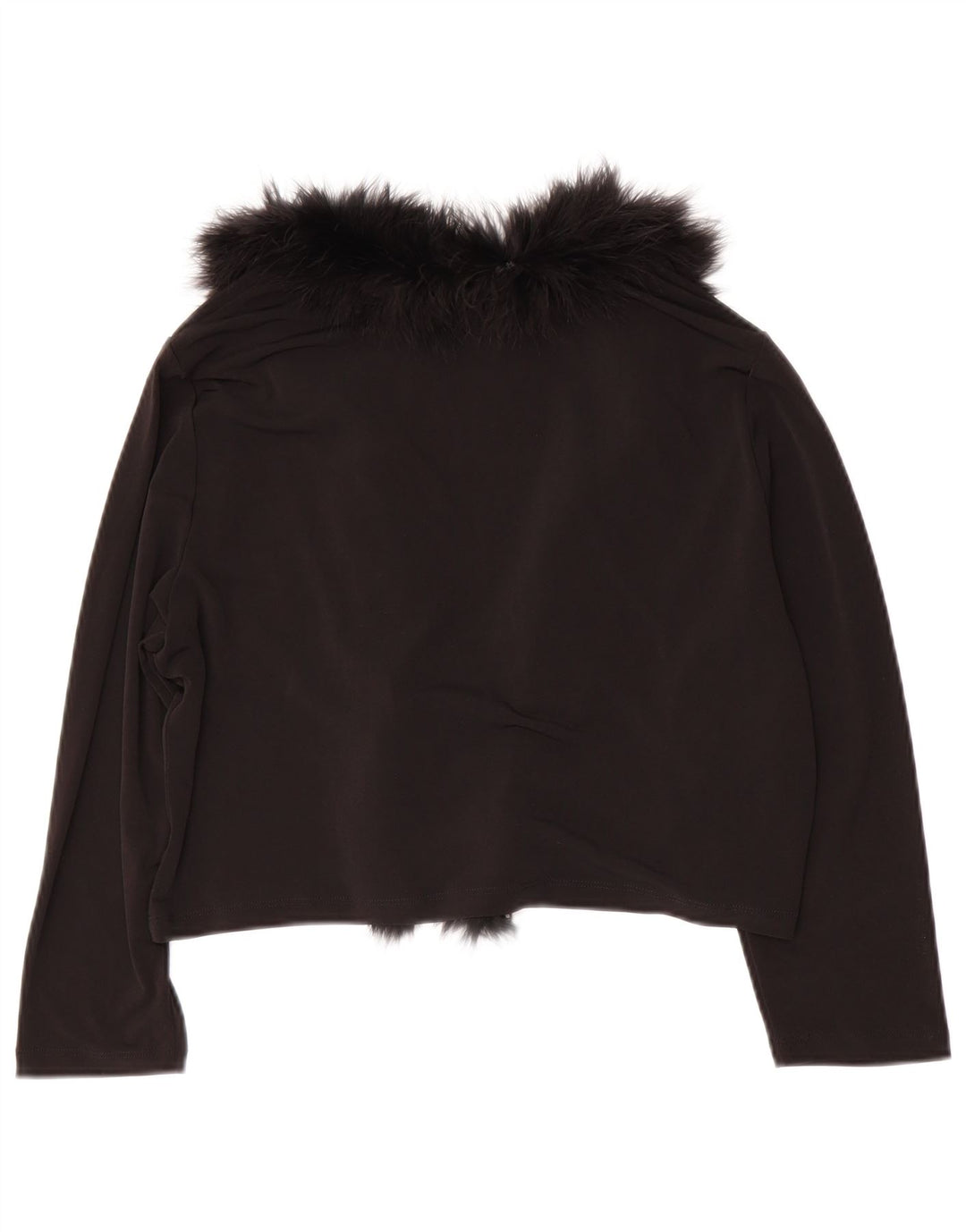 CALVIN KLEIN Γυναικείο 3/4 μανίκι μπολερό τοπ UK 14 μεγάλο μαύρο πολυεστέρα