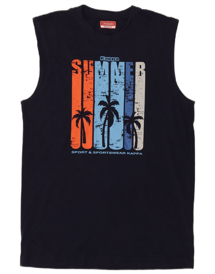 Ανδρικό γραφικό γιλέκο Kappa Top 2XL Navy Blue Cotton