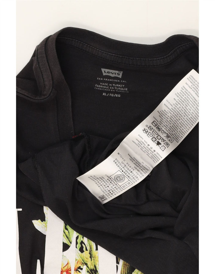 Ανδρικό γραφικό T-Shirt Levi's Top XL Μαύρο βαμβακερό