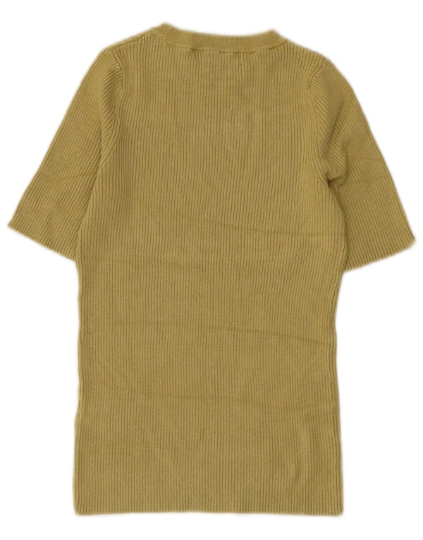 Marks & Spencer Γυναικείο πουλόβερ Crop Crew Neck Jumper UK 6 XS Khaki