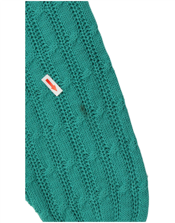 Vintage γυναικείο πουλόβερ με λαιμόκοψη IT 50 XL τιρκουάζ ακρυλικό