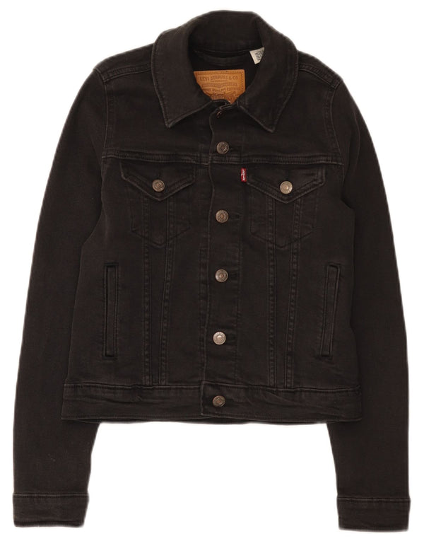 Γυναικείο τζιν μπουφάν Levi's Crop UK 2 2XS Μαύρο βαμβακερό