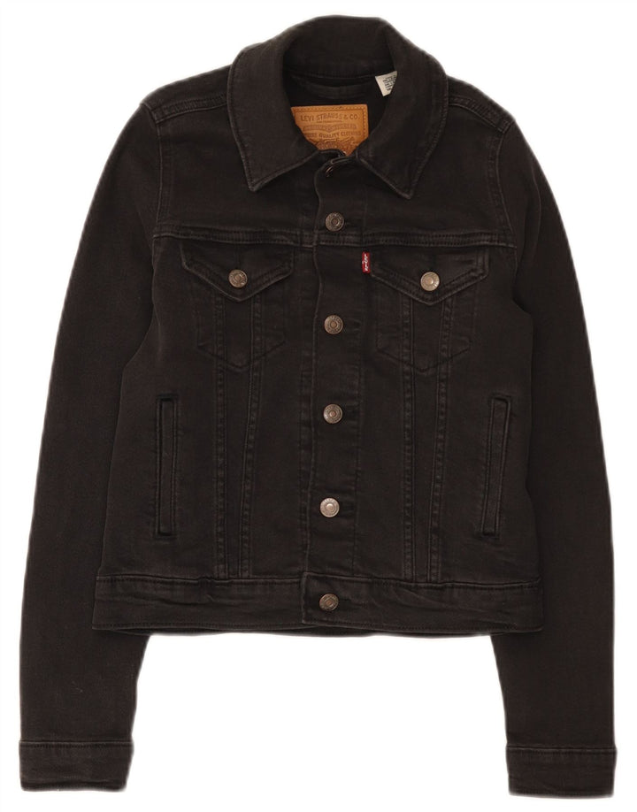 Γυναικείο τζιν μπουφάν Levi's Crop UK 2 2XS Μαύρο βαμβακερό