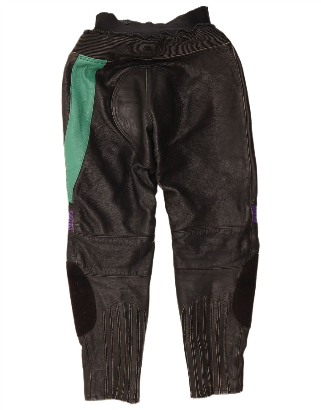 Γυναικείο παντελόνι VINTAGE EU 38 Medium W28 L27 Μαύρο Colourblock Δερμάτινο