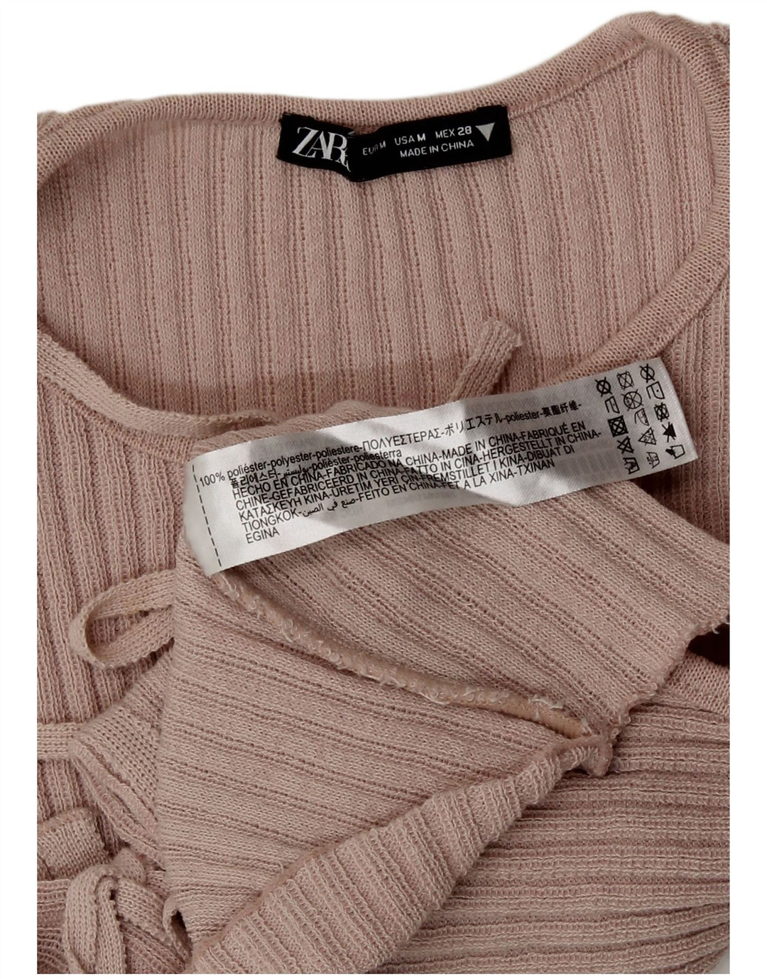 Zara Γυναικείο Αμάνικο πουκάμισο Μπλούζα UK 12 Medium Pink Polyester