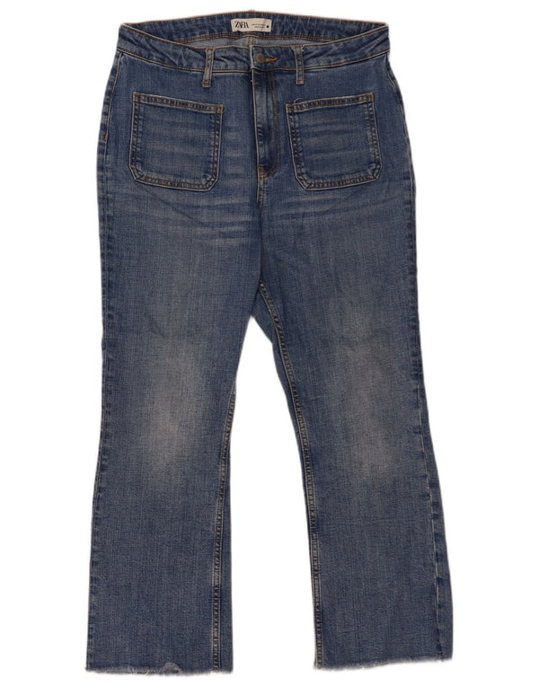ZARA Γυναικείο ίσιο τζιν EU 42 Μεγάλο W32 L27 Μπλε βαμβακερό