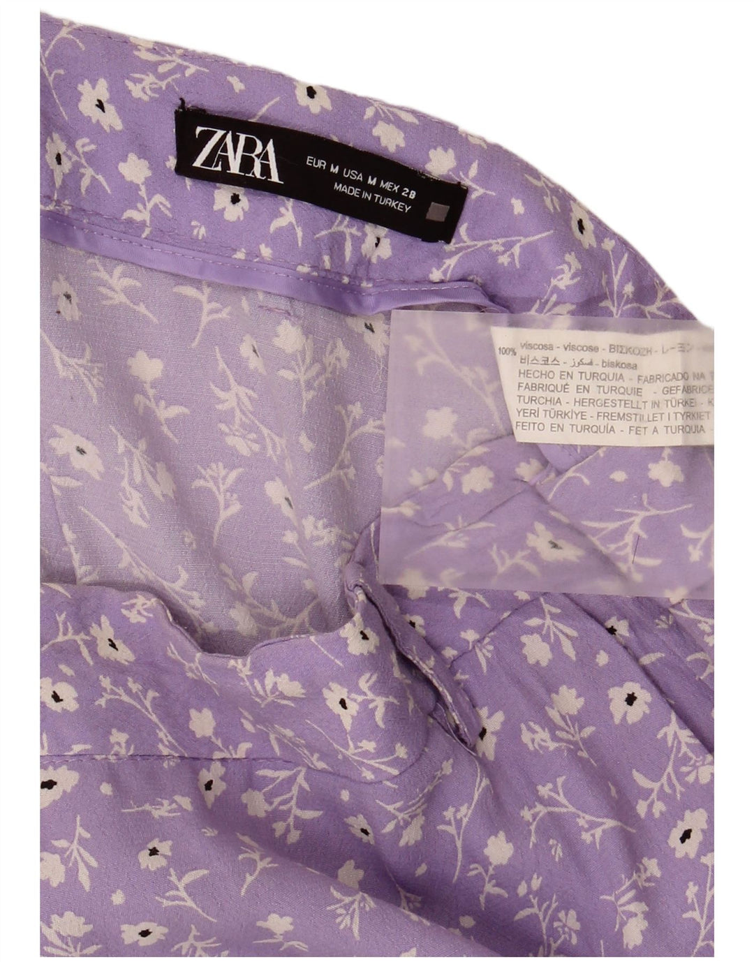 Zara Γυναικεία Μίνι Φούστα Μεσαία W28 Μωβ Floral Viscose