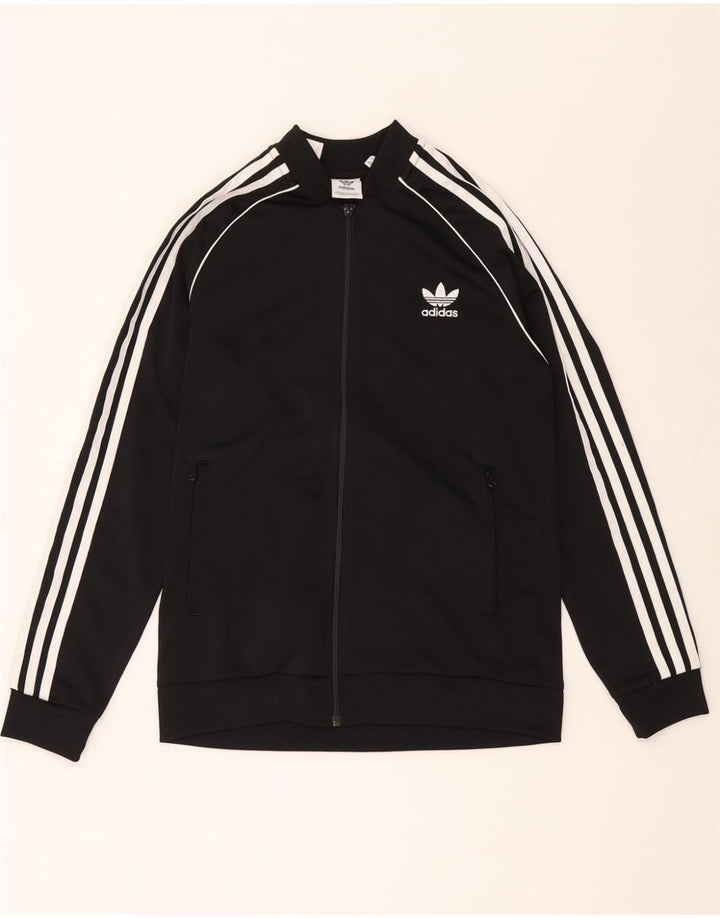 ADIDAS Boys αθλητική φόρμα Top Jacket 13-14 Years Black Polyester