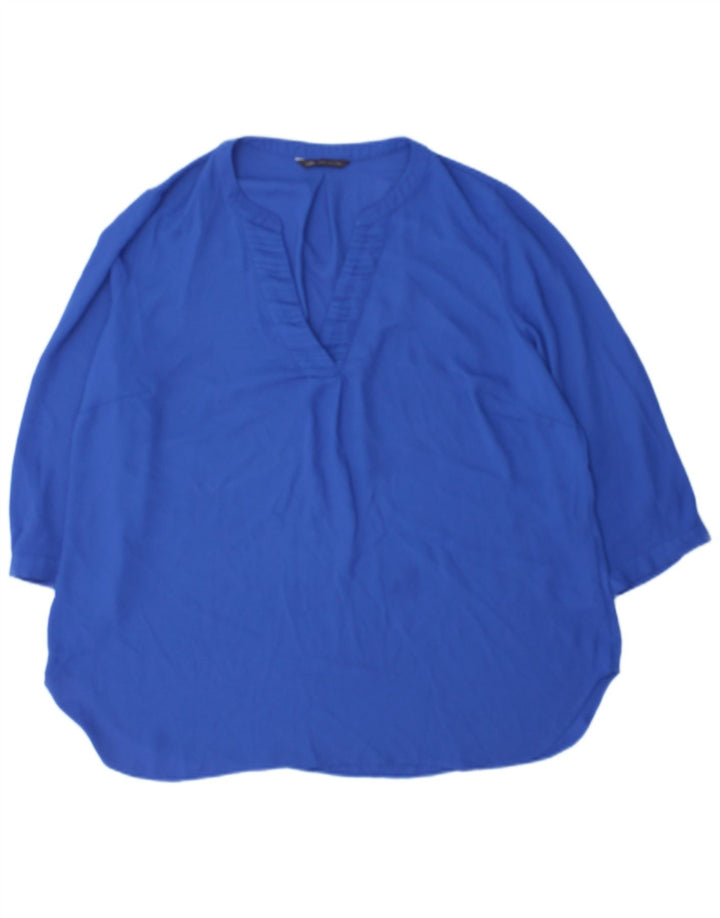 Marks & Spencer Γυναικεία μπλούζα 3/4 μανίκια τοπ UK 18 XL μπλε πολυεστέρας