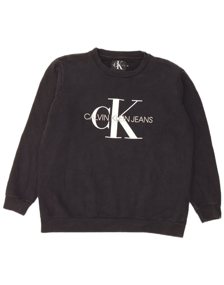 Ανδρικό γραφικό φούτερ Calvin Klein Jeans, μεσαίο μαύρο βαμβακερό