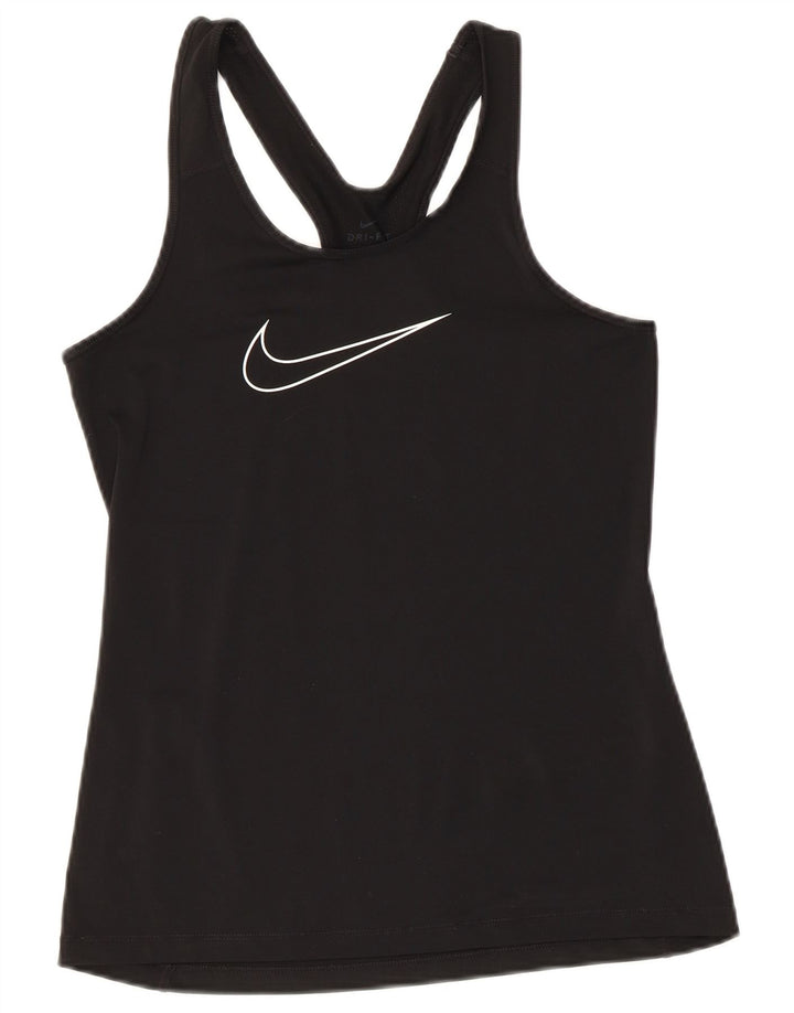 Γυναικείο γραφικό γιλέκο Nike τοπ UK 10 Small Black Polyester