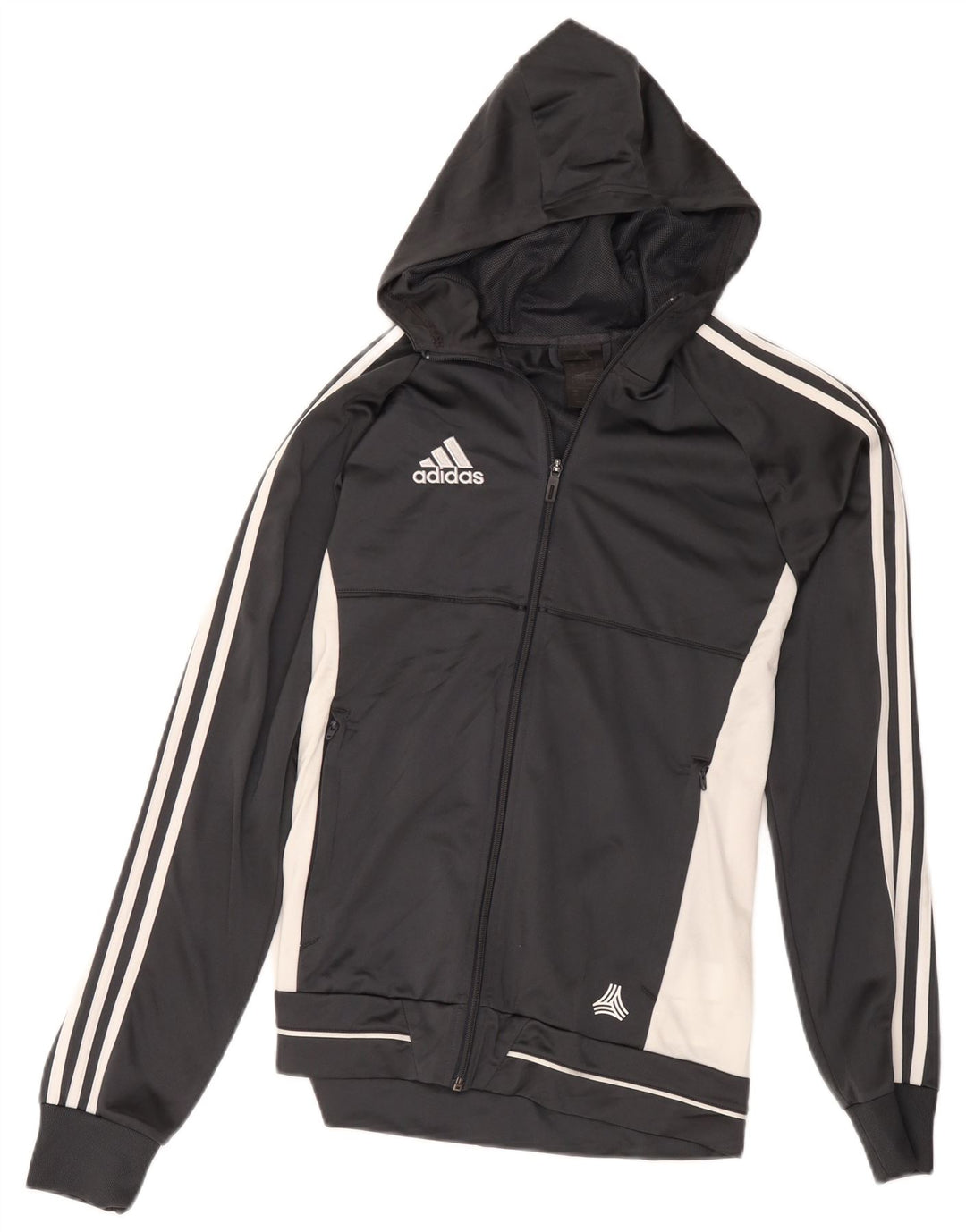 Ανδρικό πουλόβερ με κουκούλα με φερμουάρ Adidas Μικρό γκρι χρώμα πολυεστέρα