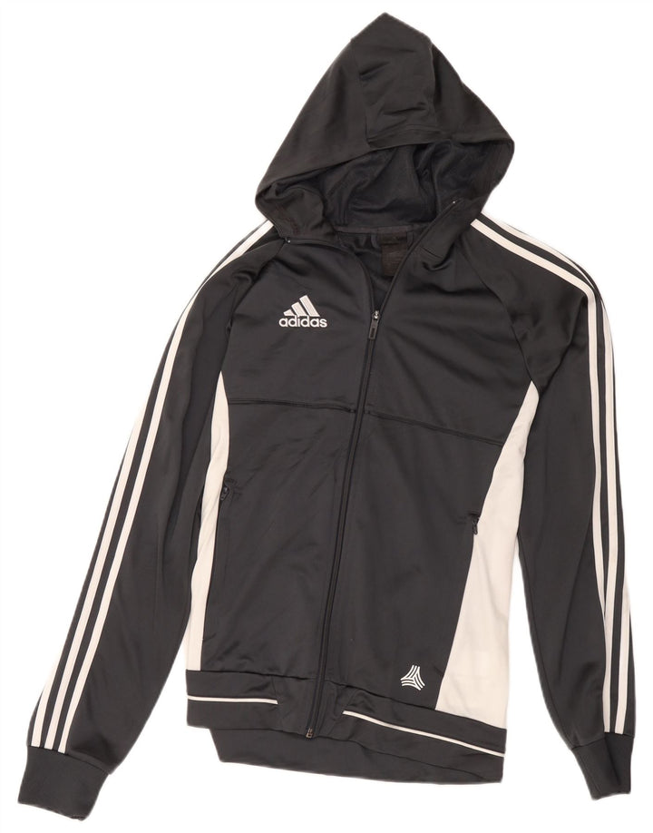 Ανδρικό πουλόβερ με κουκούλα με φερμουάρ Adidas Μικρό γκρι χρώμα πολυεστέρα