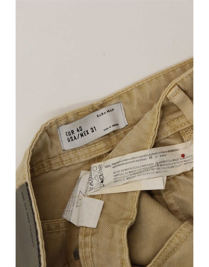 Zara Ανδρικό τζιν σορτς EU 40 Medium W31 Μπεζ βαμβακερό