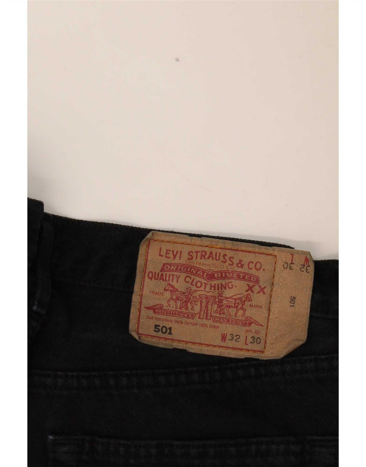 Levi's Womens 501 Straight Jeans W32 L30 Μαύρο βαμβακερό