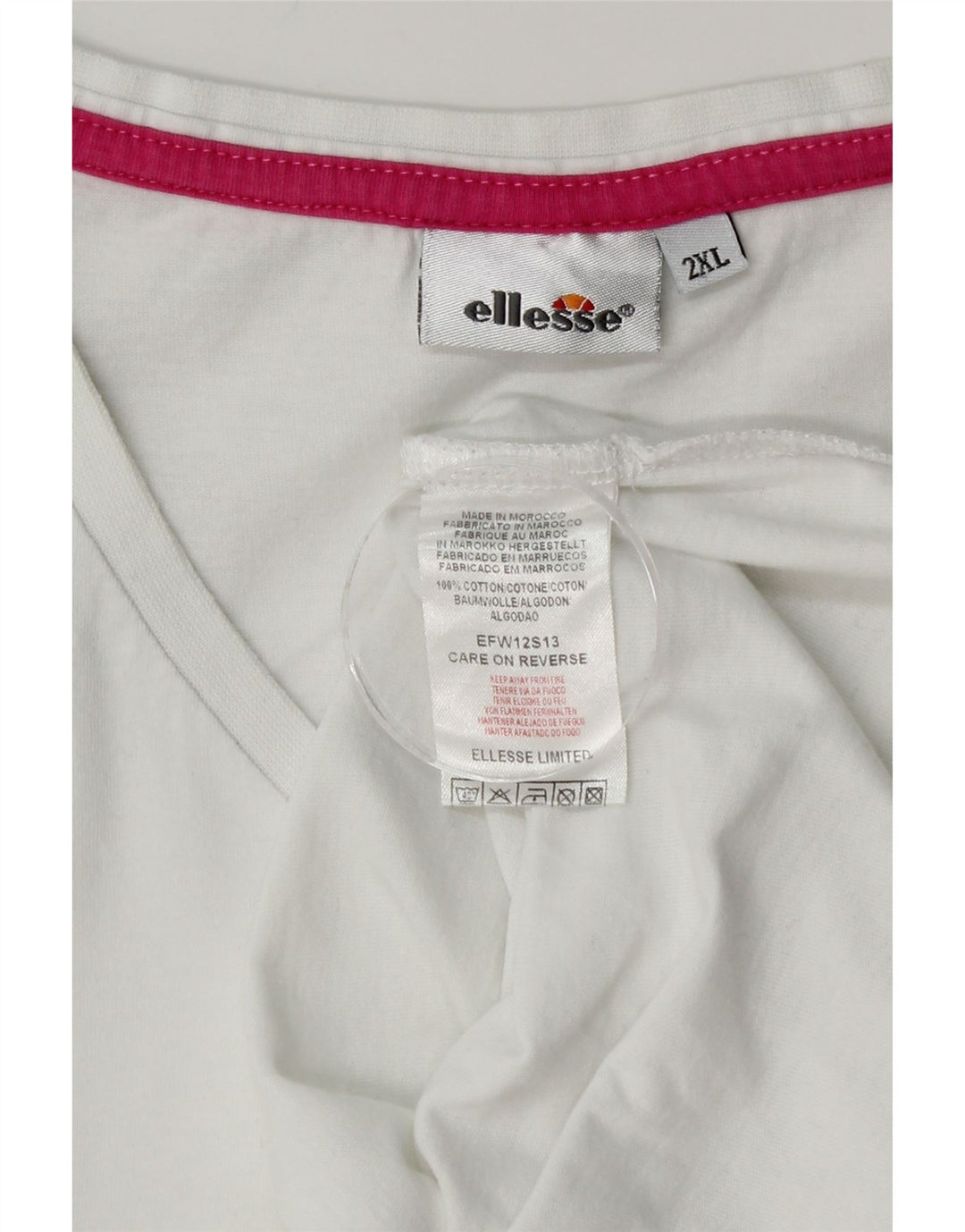 Ellesse Γυναικείο T-Shirt Top UK 20 2XL Λευκό βαμβακερό