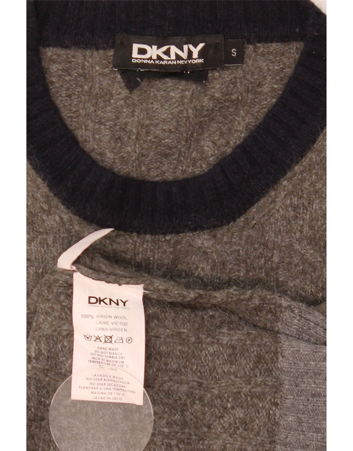 Ανδρικό πουλόβερ με λαιμόκοψη Dkny Small Grey Colourblock Μαλλί