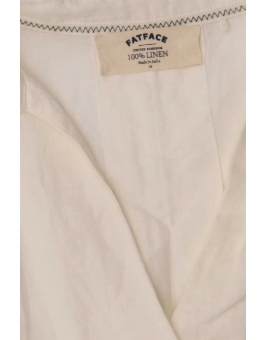 Fat Face Γυναικείο πουλόβερ πουκάμισο Loose Fit UK 14 Large White Len