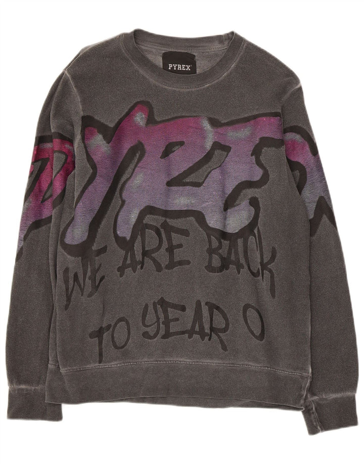 Γυναικείο Φούτερ Pyrex Graphic Jumper UK 10 Small Grey Cotton